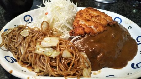 スタミナパスタ＆チキンカツカレー