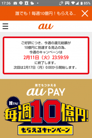 au Payキャンペーン