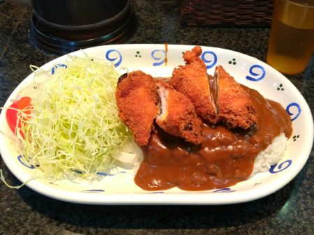 ナス入りロールカツカレー